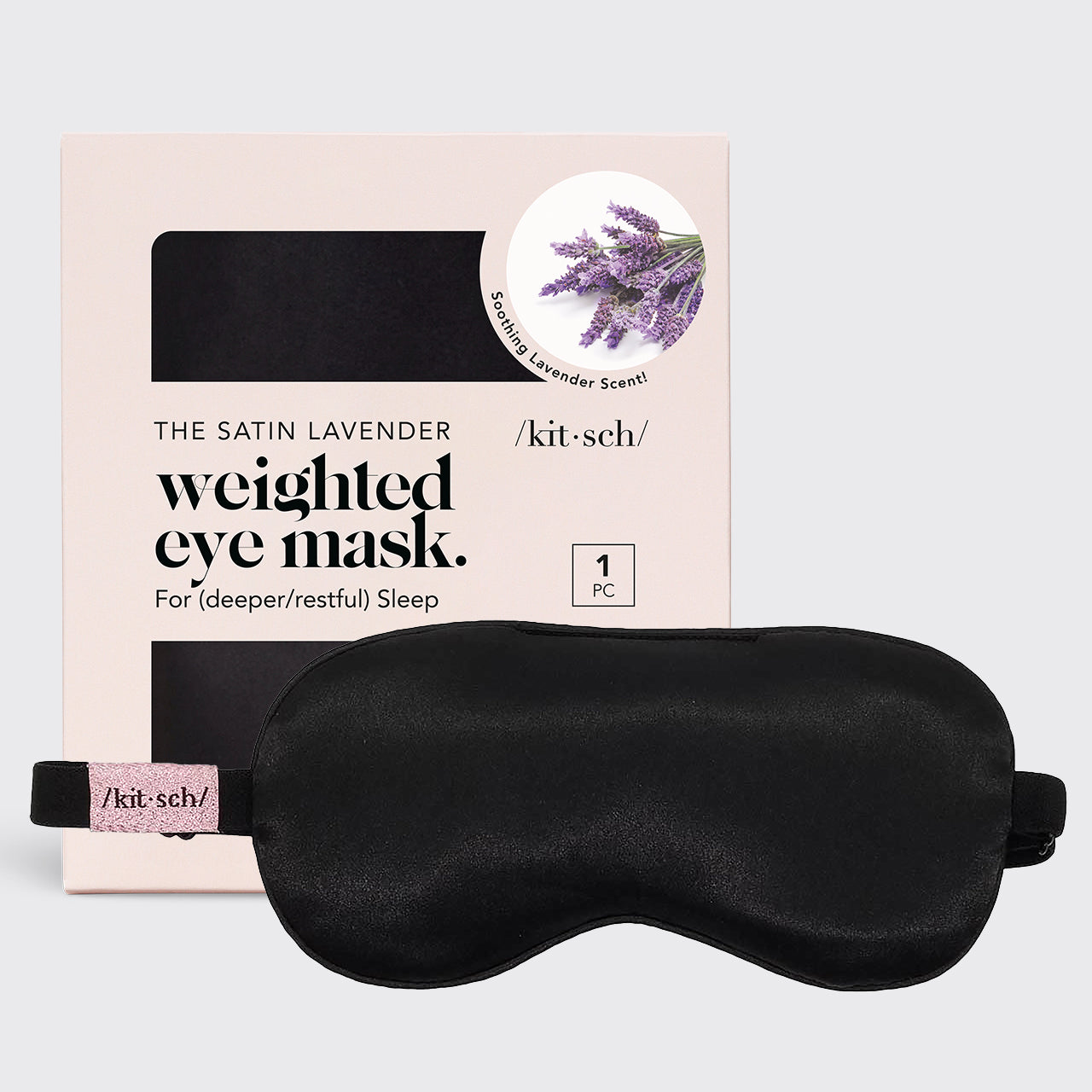 The Lavender Weighted Satin Eye Mask by Kitsch